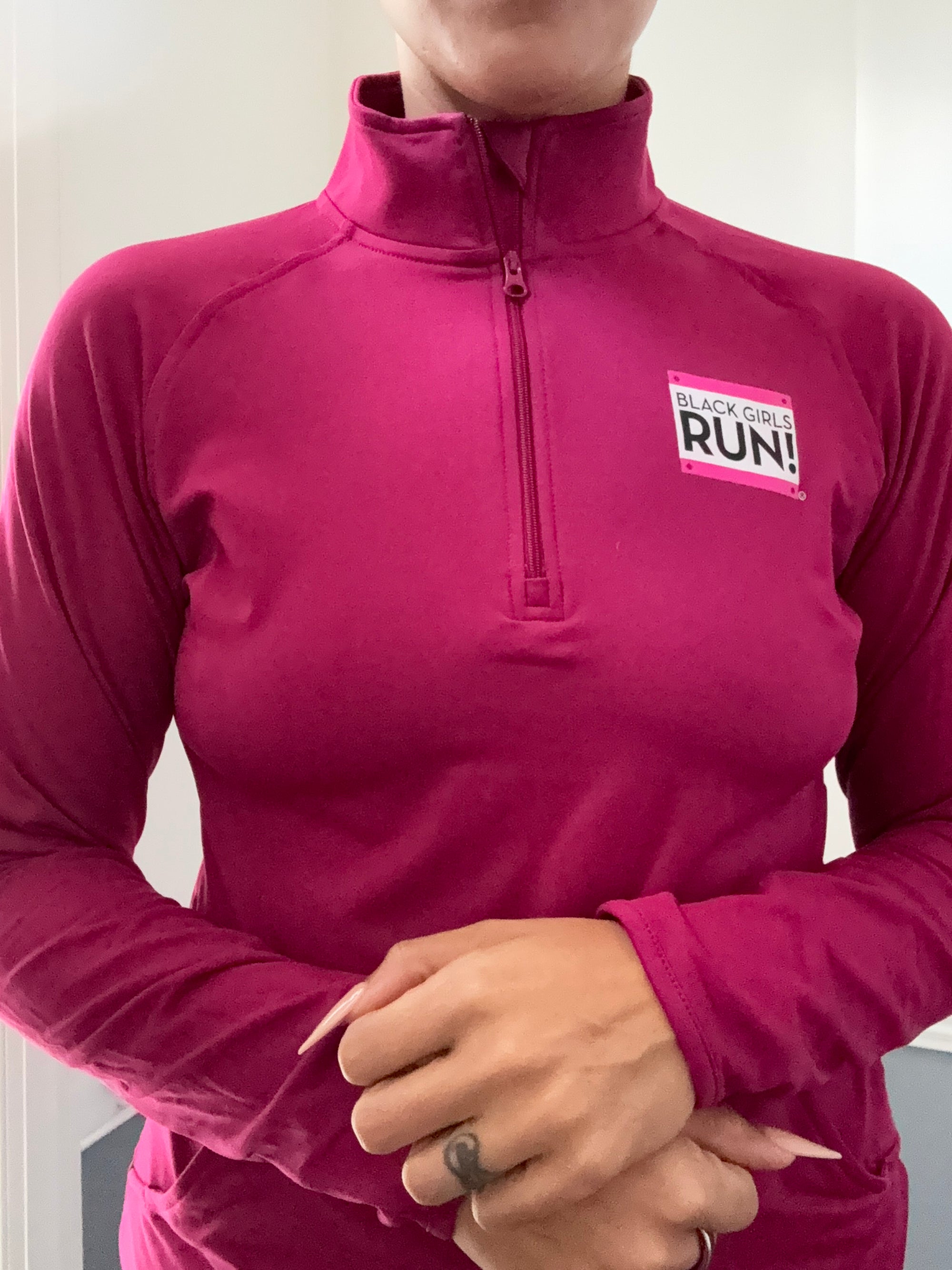 Black Girls RUN! Logo 1/4 Zip Pullover